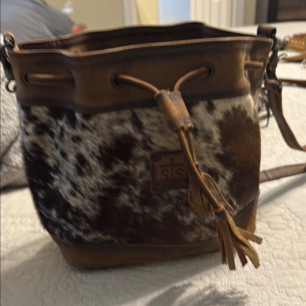 STS Ranchwear Brown and Cream Crossbody Bag